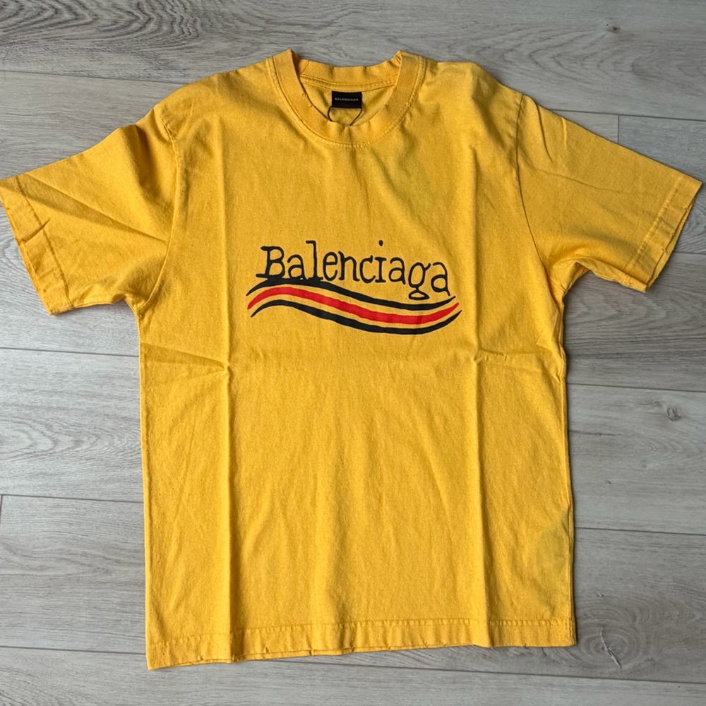 Balenciaga Political Campaign Yellow T-Shirt Size Medium Streetwear